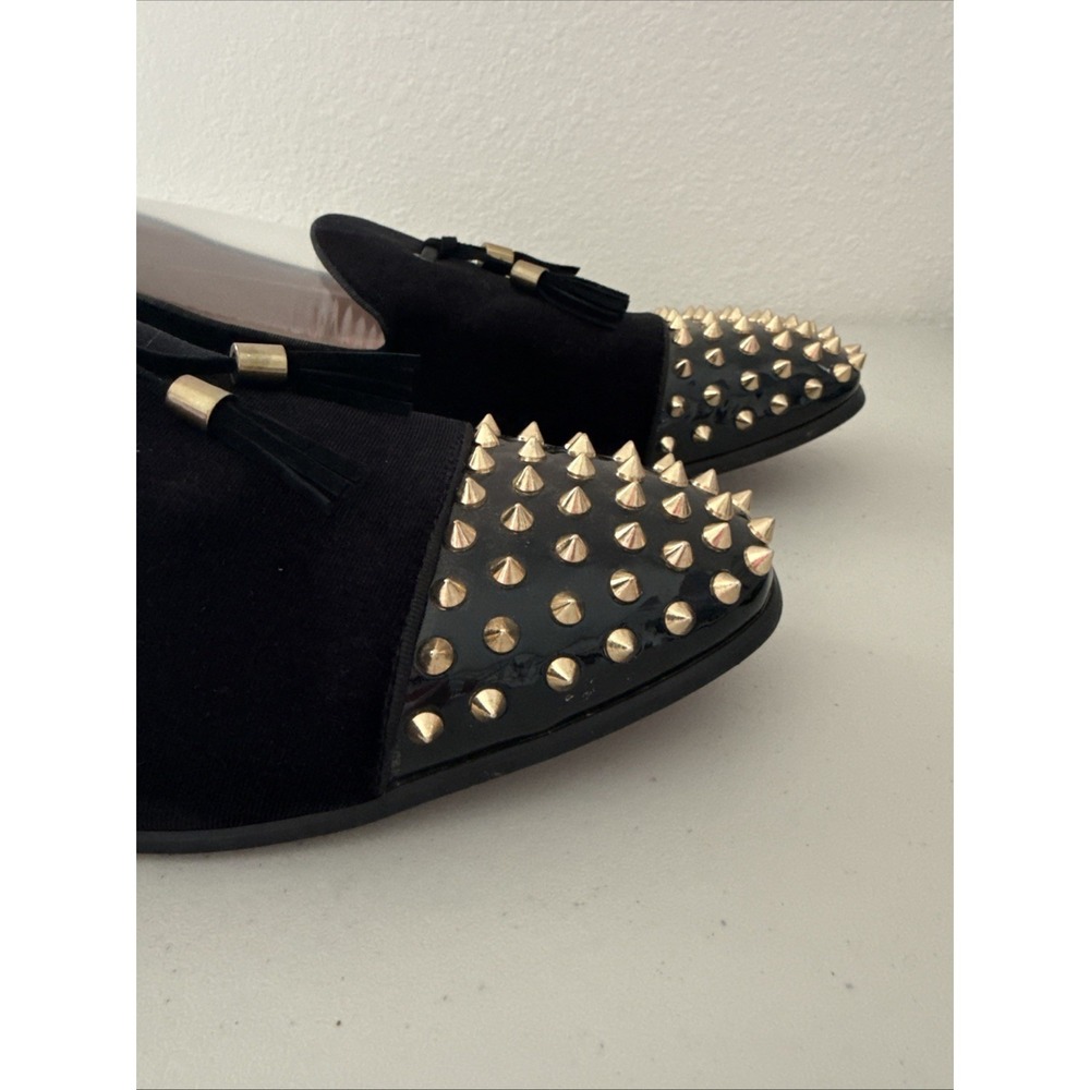 Jitai Mens Black Velvety Spiked Toe Dress Shoes - Size 13 - Picture 9 of 9